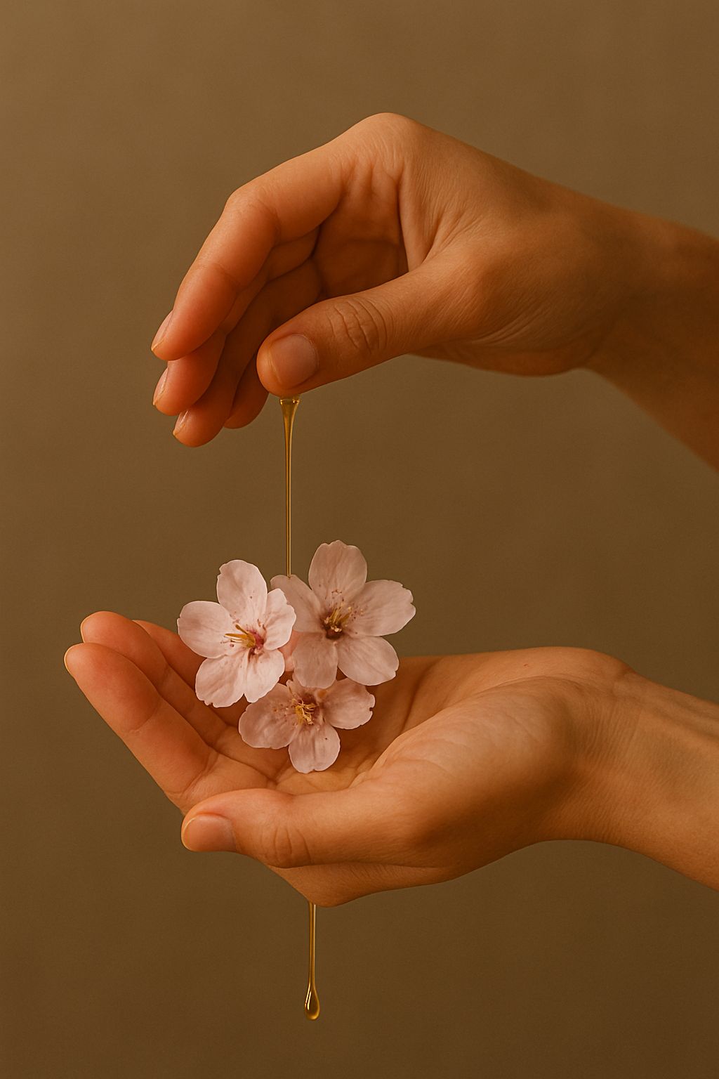 huile de massage avec fleurs de cerisier